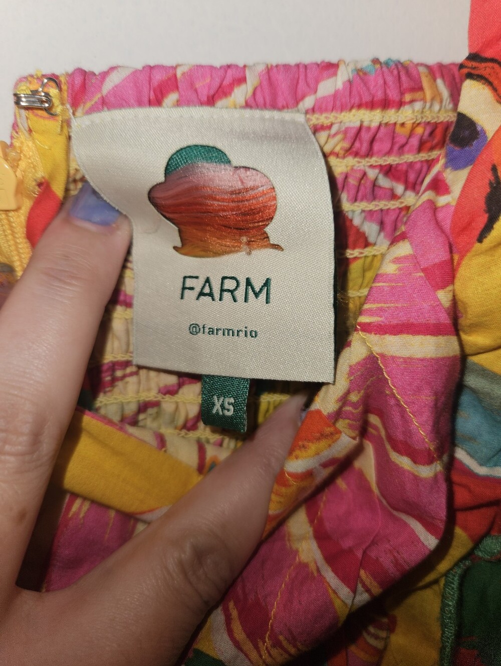 FARM RIO Colorful Toucans Scalloped Midi Dress Size Xs - Picture 4 of 6